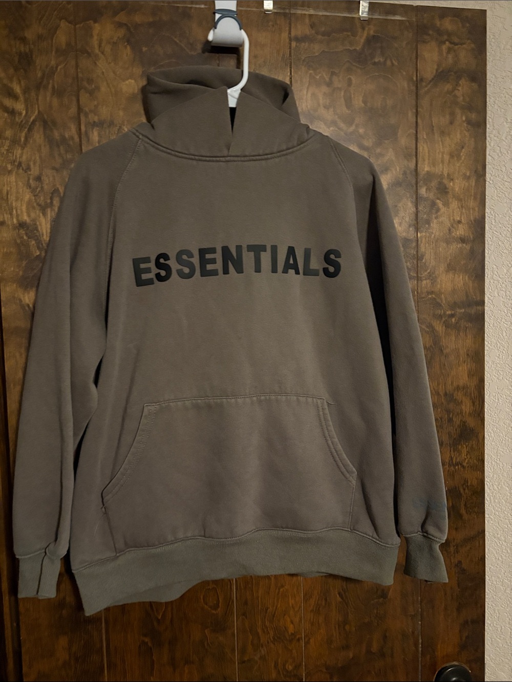 ESSENTIALS Men's Olive Green Pullover Hoodie